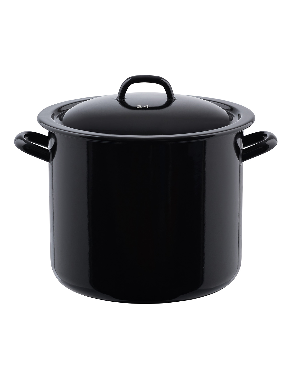 Classic high casserol with cover, black/white 4 liter